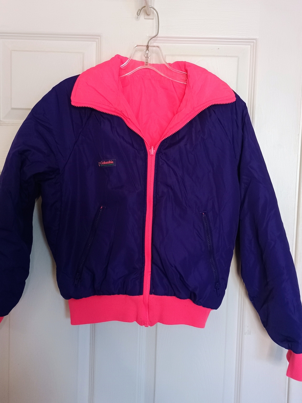 EUC VTG 90’s Columbia Jacket M Purple Pink Puffer Reversible Coat Jacket Size M